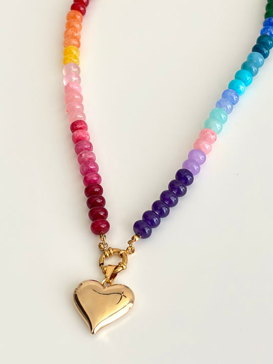 Rainbow Heart Necklace