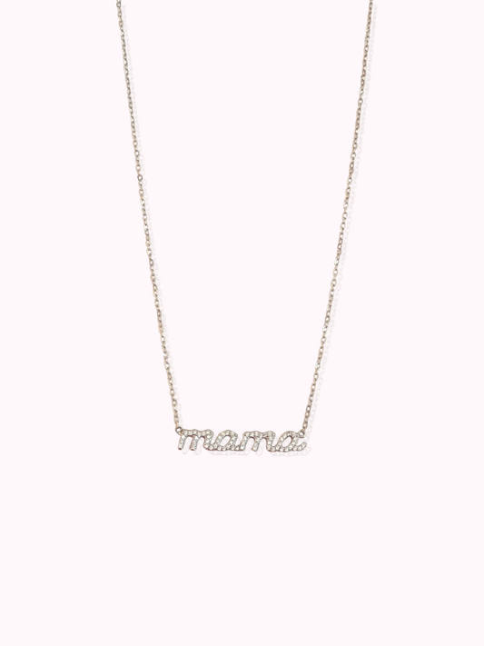 Silver Mom Necklace