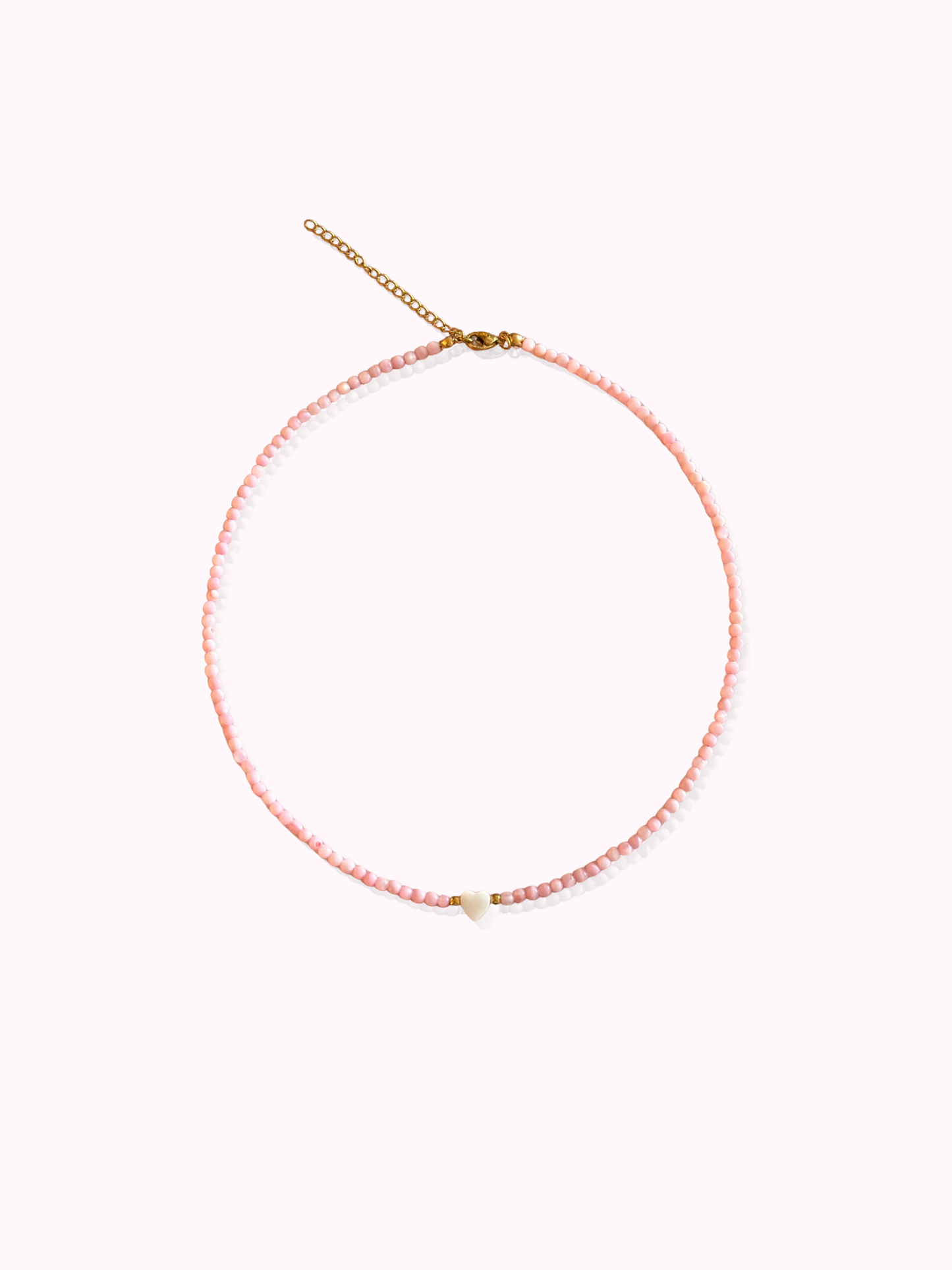 Natural Stone Necklace with Mini Heart