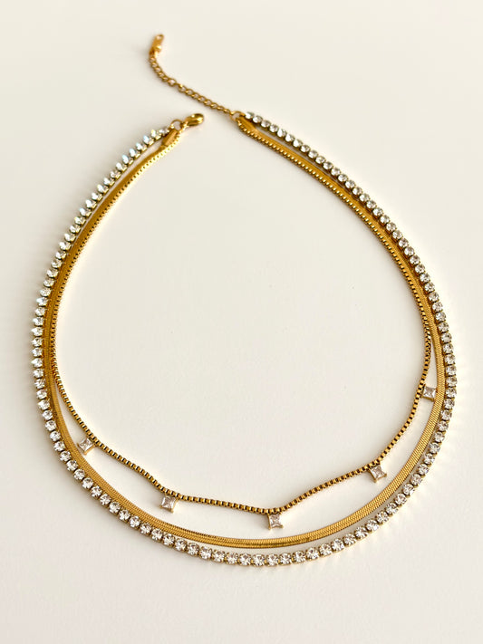 Triple Sparkling Necklace