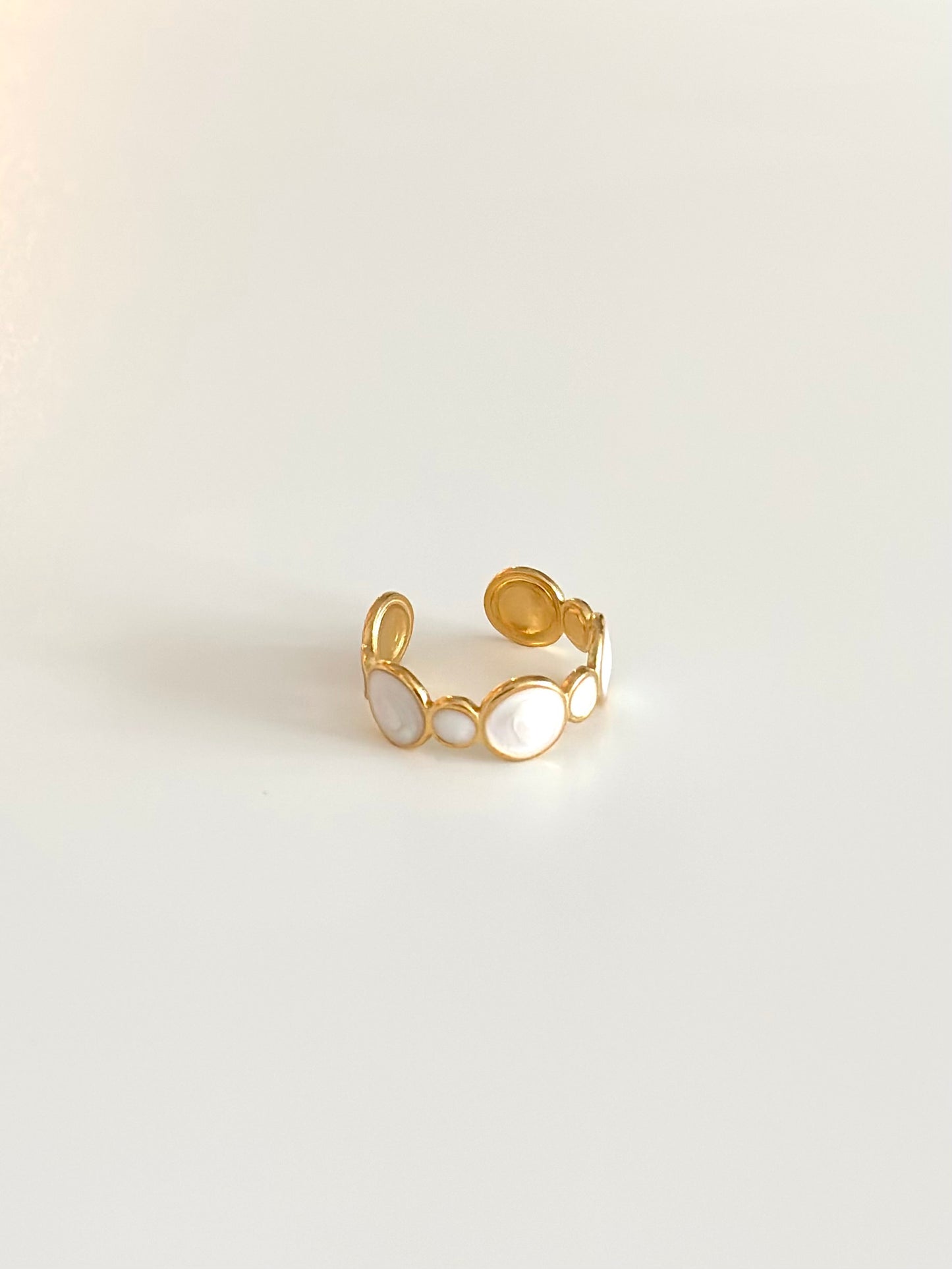 Gold Rings with White Details