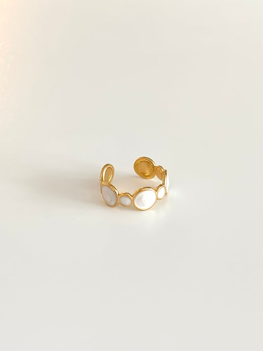Gold Rings with White Details